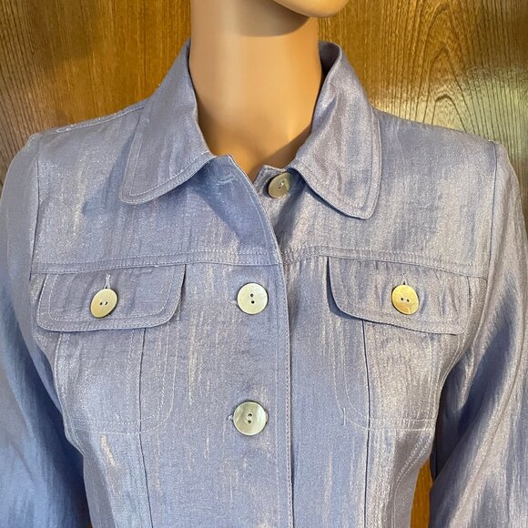 Shimmery Lilac Shell Button Top - never worn - 6P - Picture 2 of 7